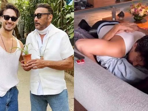 Jackie Shroff creates a stir on the internet yet again with his new VIDEO where he tightly hugs Tiger Shroff: 'Apne Apne Tiger ko chitkaake, lamba saans le' | Hindi Movie News - Times of India