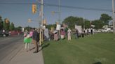 Protesters greet Poilievre at north London event