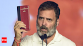 Rahul must learn about Congress's 'black deeds' from pocket-version of Constitution he flaunts: BJP | India News - Times of India