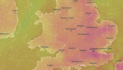 Map shows first 30C heatwave of year with four parts of England hottest