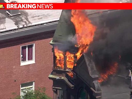 Cupola of building on fire in Fells Point, SkyTeam 11 reports