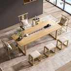 新中式實木茶桌椅組合禪意家用原木泡茶桌現代簡約茶台辦公室家具-維尼創意家居