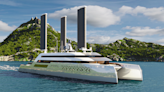 This Epic 410-Foot Hybrid Catamaran Concept Uses Wing-Like Sails to Harness the Wind