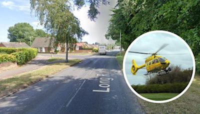 Air ambulance called after crash in town