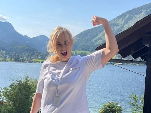 Rebel Wilson visits Austrian health retreat with daughter and partner