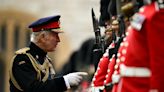 King pays tribute to Irish Guards ahead of Trooping the Colour