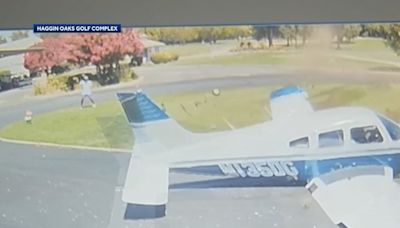 Plane narrowly misses golfer as pilot makes emergency landing at golf course