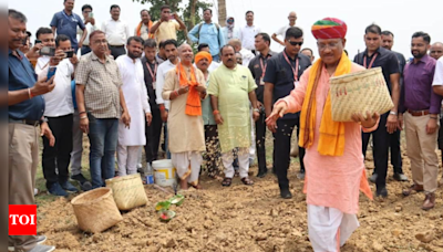 Chhattisgarh CM Vishnu Deo Sai welcomes farming season by sowing seeds on his farm | India News - Times of India