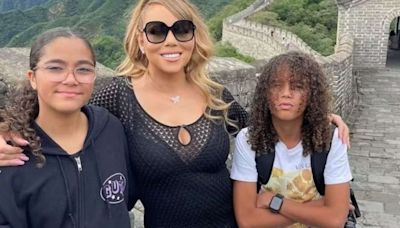 Mariah Carey curte dias na China com filhos antes da apresentação no Rock in Rio