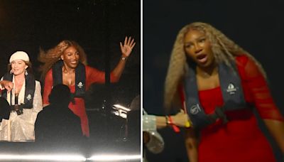 Serena Williams passa mal em barco com tocha nas Olimpíadas; veja
