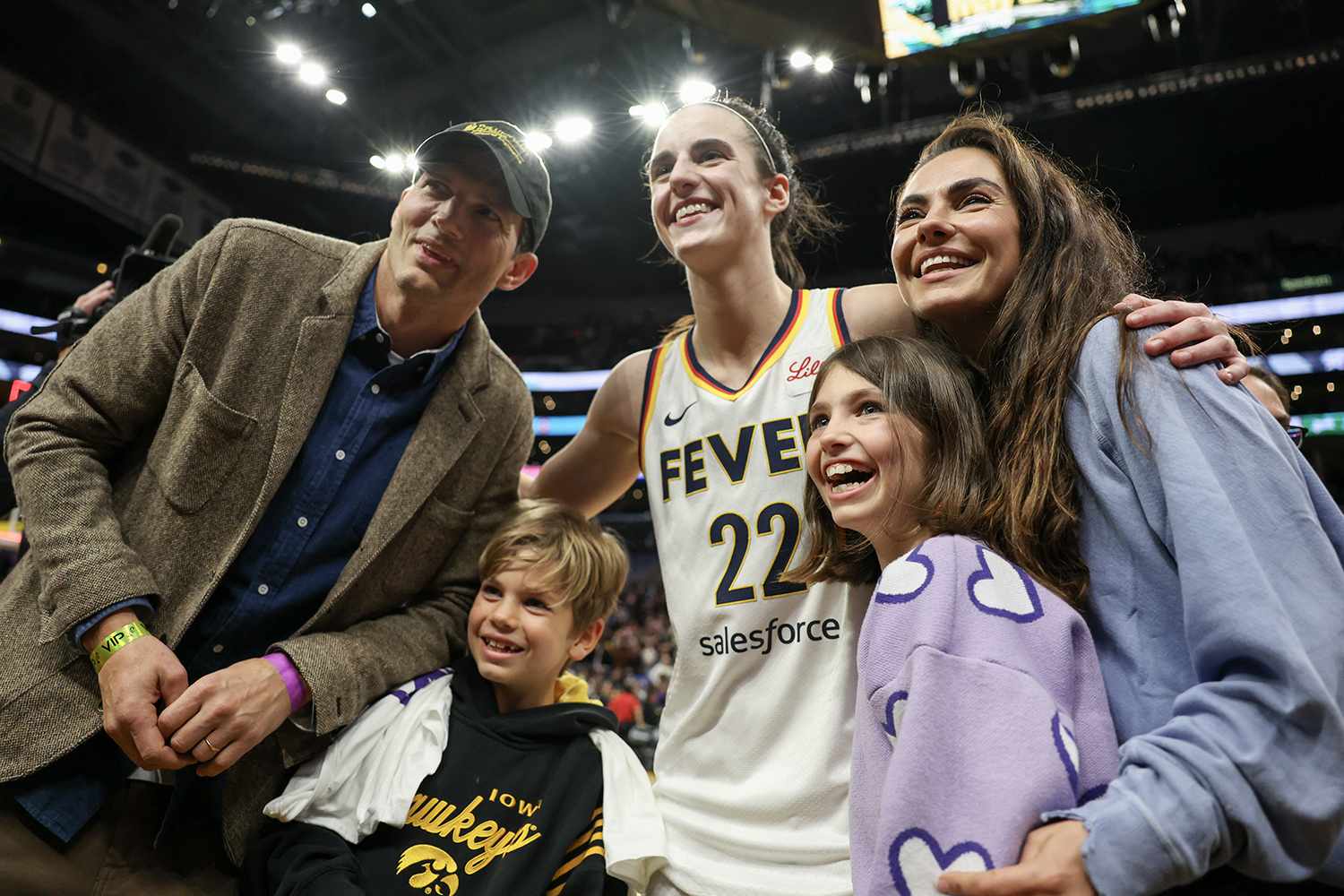 Ashton Kutcher and Mila Kunis Make Rare Appearance with 2 Kids to Watch WNBA's Caitlin Clark