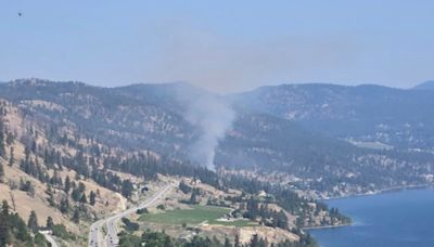 Update: Brush fire burning in Peachland closes Highway 97