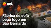 Incêndio atinge fábrica de sofás em São Bernardo do Campo