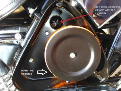 Royal Enfield Bullet 350: Jugaad to protect the air filter from water | Team-BHP