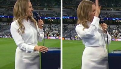 Laura Woods, a pie de césped en el Bernabéu en la noche mágica del Madrid - MarcaTV