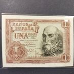 西班牙(spain)全新收藏用紙鈔 1953年 1-Pesetas