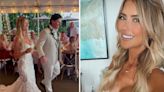 'Flip or Flop's' Christina Hall wore a sheer, form-fitting dress covered in flowers to marry Josh Hall