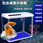 可開發票量大優惠魚缸水族箱生態桌面魚缸造景長方形熱彎玻璃金魚缸客廳家用免換水