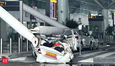 Delhi Airport Terminal 1 Roof Collapse: One killed, several injured, flights suspended; See pics - Delhi Airport roof collapses