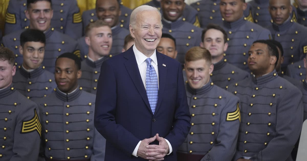 Biden recognizes US Military Academy with trophy for besting other service academies in football