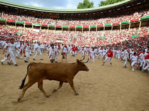 Seis heridos en el segundo encierro de toros de la fiesta española de San Fermín