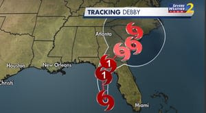 Tropical Storm Debby may become hurricane before making landfall, impacting Georgia