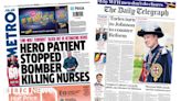 Newspaper headlines: 'Hero patient' and 'Tories turn to Johnson'