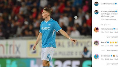 Napoli star trio reacts as McTominay breaks silence after Serie A debut