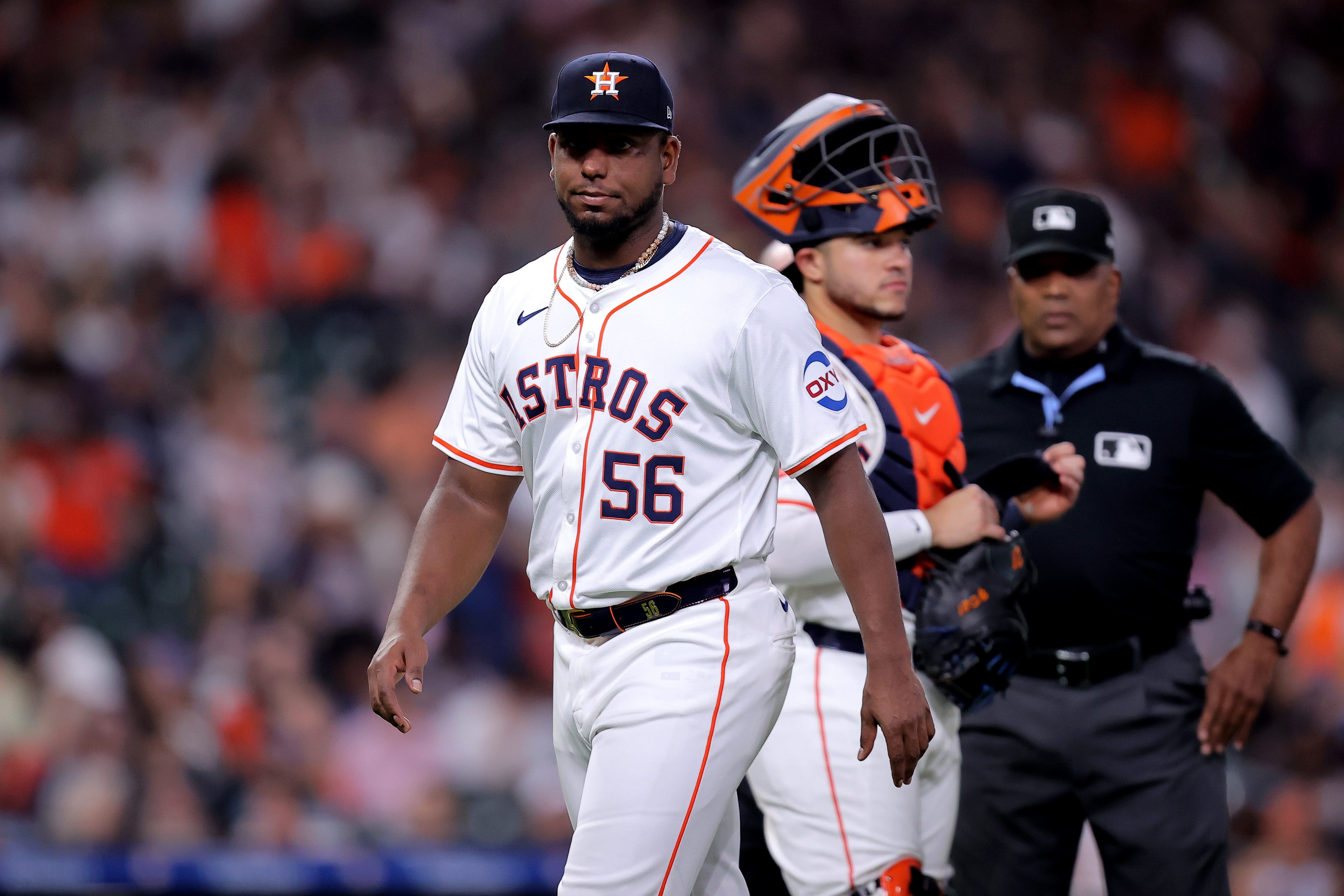 Houston Astros' Ronel Blanco ejected following lengthy inspection of his glove