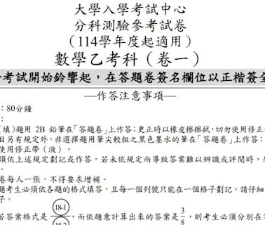 114學年度分科測驗納「數乙」 升學專家：目標「頂大商管」文組生能一拚