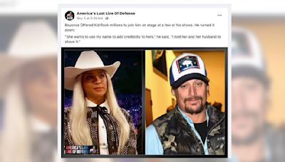 Beyoncé Offered Kid Rock Millions of Dollars to Join Him on Stage at His Concerts?