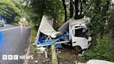 Devon telegraph pole 'completely destroyed' after lorry crash