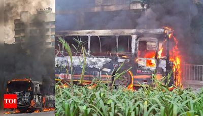 Mumbai: BEST bus catches fire in Ghatkopar, passengers safe | Mumbai News - Times of India