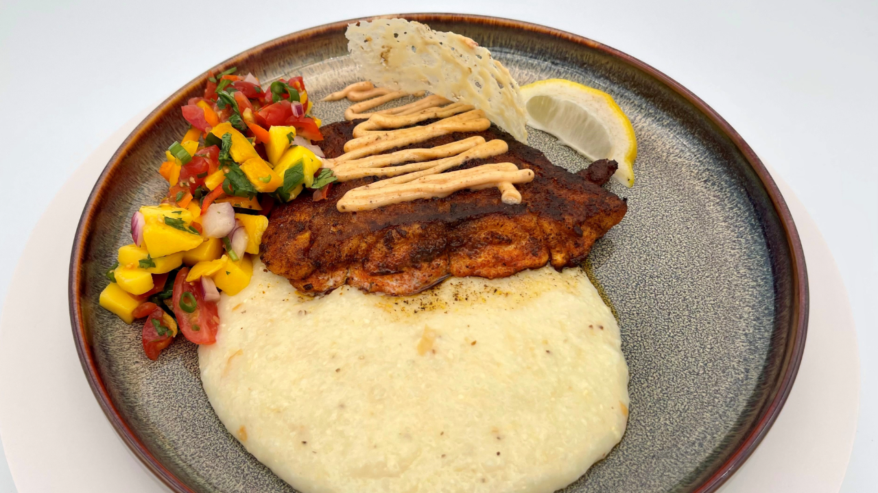 Recipe: Blackened Red Snapper with Grits