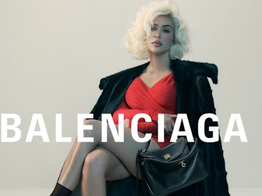 Kim Kardashian Serves Blonde Ambition with Platinum Curls and Carries a $5K Bag in Balenciaga's New Campaign