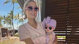 Paris Hilton and Daughter London Vacationed in Matching Pink Poolside Looks