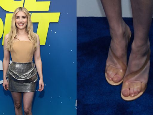 Emma Roberts Explores Texture in Gianvito Rossi Heels and Versace Ensemble at ‘Space Cadet’ Premiere