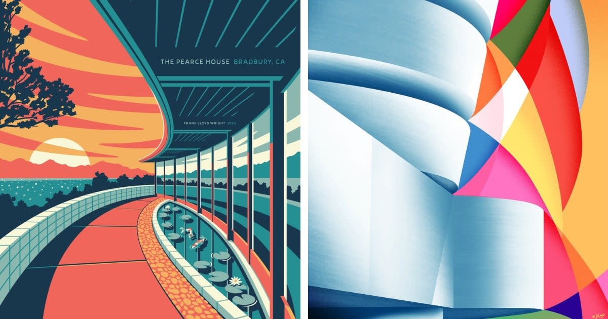 Vibrant Travel Posters Celebrate the Architecture of Frank Lloyd Wright