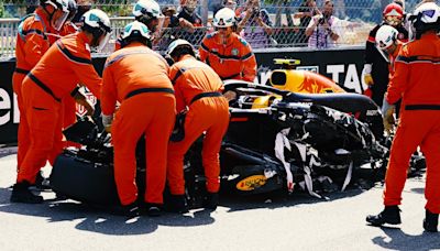 Checo Pérez sufre fuerte accidente en el GP de Mónaco