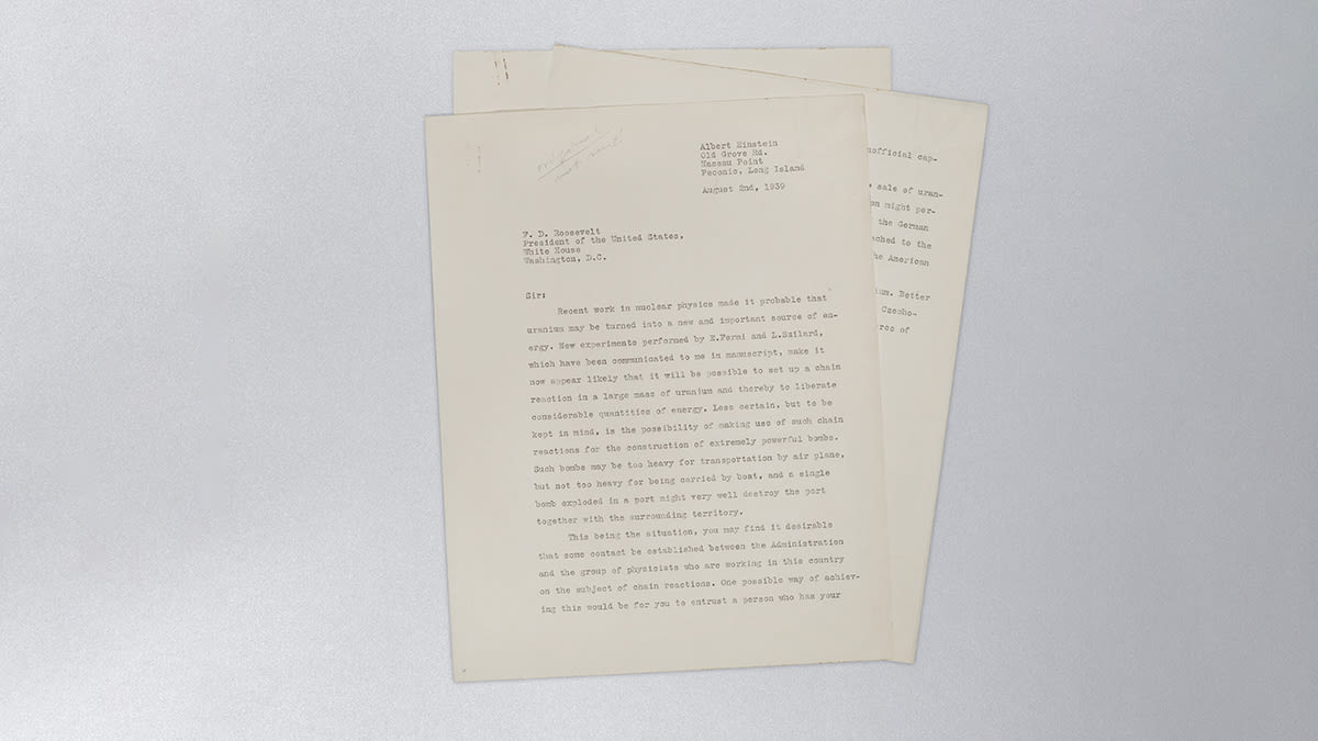 Albert Einstein’s 1939 Letter to Franklin D. Roosevelt Could Fetch up to $6 Million at Auction