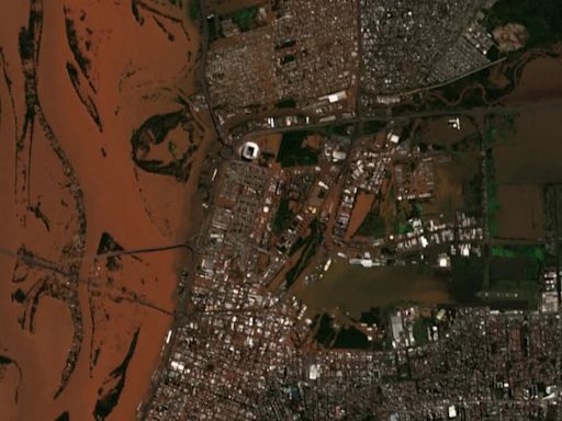 Las impactantes imágenes satelitales del antes y después de las inundaciones en el sur de Brasil