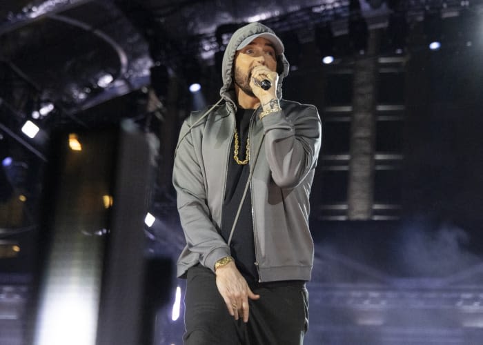 Eminem performs ‘Houdini’ live for the first time at Detroit’s Michigan Central Station concert