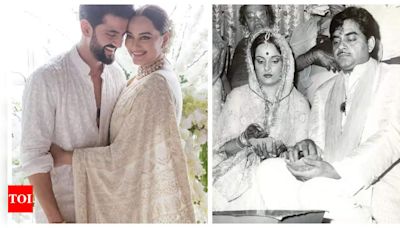 Sonakshi Sinha wears mother Poonam Sinha's saree and jewellery for her wedding to Zaheer Iqbal: Reports | - Times of India