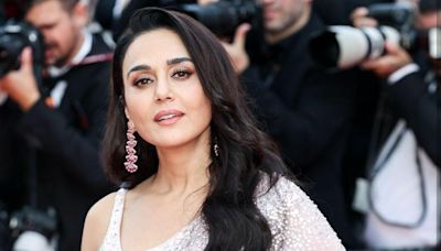 Preity Zinta adds desi touch to Cannes red carpet in pink saree