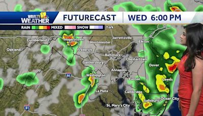 Thunderstorms Wednesday could bring heavy downpours, strong wind gusts