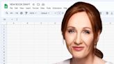 JK Rowling now plans her novels on laptop spreadsheets