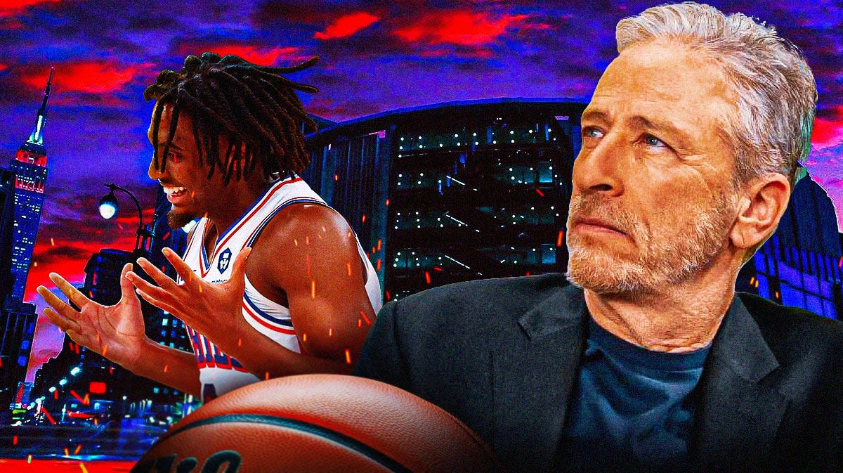 76ers star Tyrese Maxey's eruption triggers dumbfounded Jon Stewart reaction