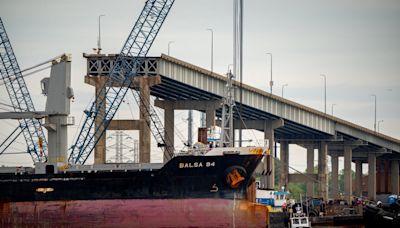 First cargo ships pass through Baltimore bridge after collapse