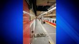 MBTA inspecting train platform after ceiling panel falls
