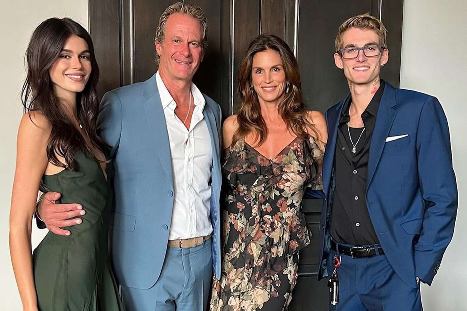 Cindy Crawford and Rande Gerber Coordinate Formalwear with Kids Kaia and Presley for Summer Wedding: 'All Dressed Up'